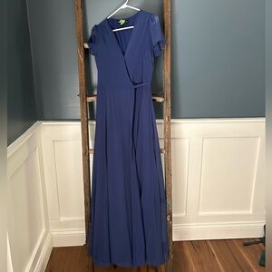 BHLDN XS Navy Wrap Dress